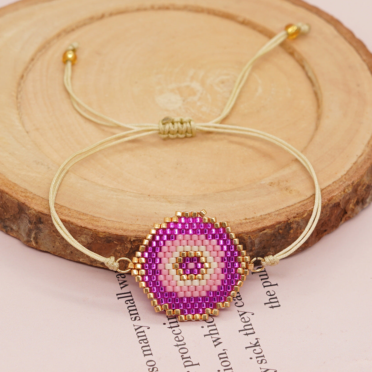 Bracelet de perles yeux du diable tissé à la main