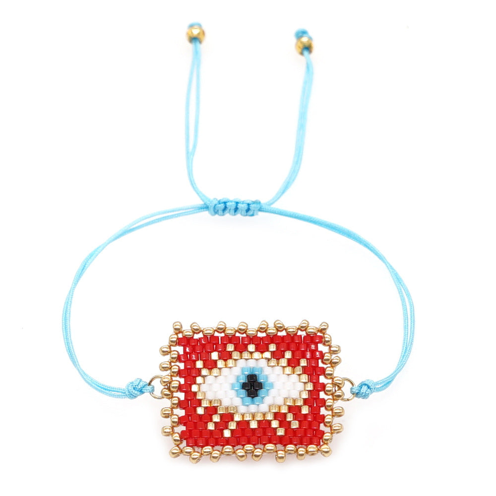 Bracelet de perles yeux du diable tissé à la main