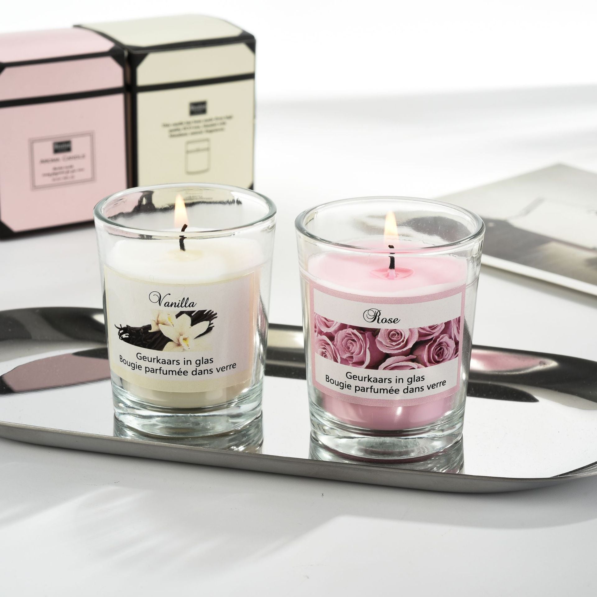 Bougies végétales en verre aromathérapie parfum romantique