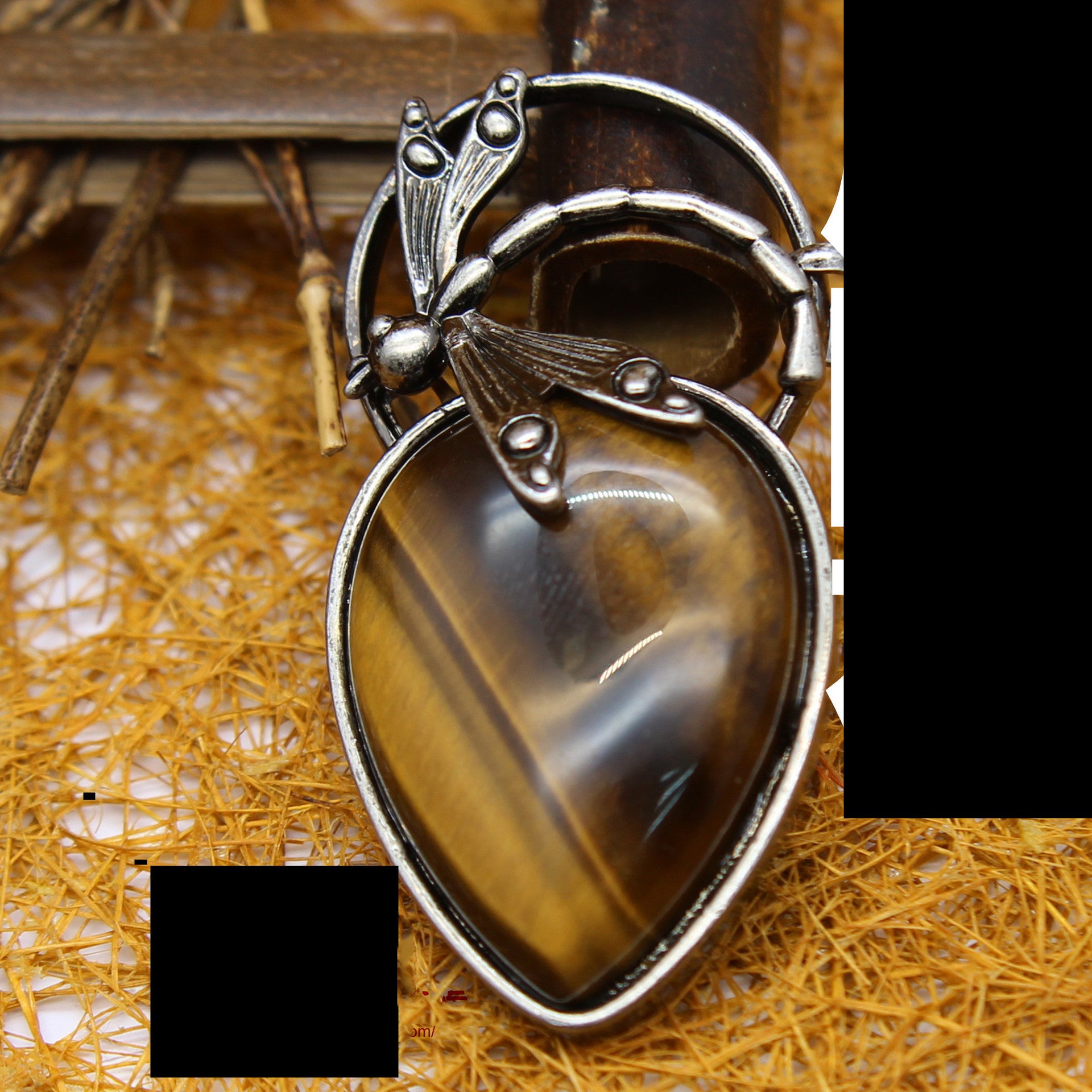 Nouveau pendentif en lapis-lazuli en forme de goutte d'eau rétro