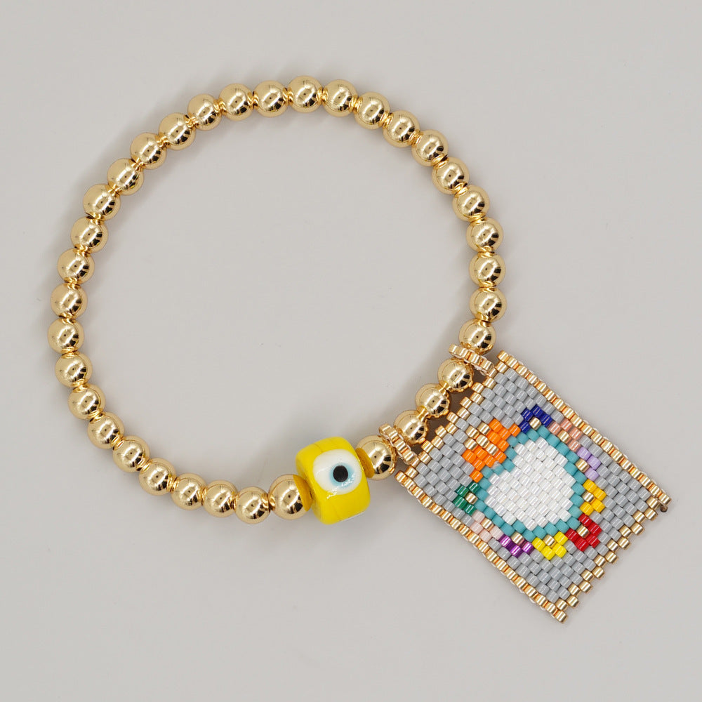 Bracelet de perles yeux du diable tissé à la main