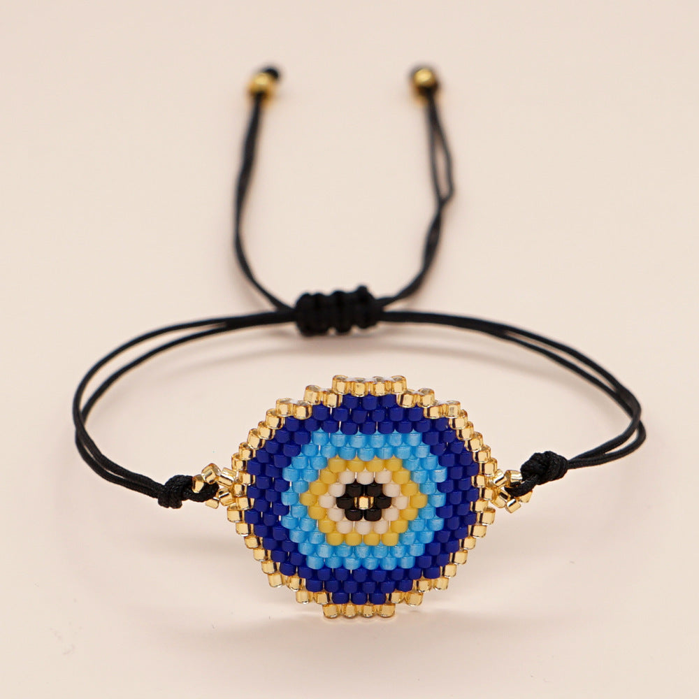 Bracelet de perles yeux du diable tissé à la main