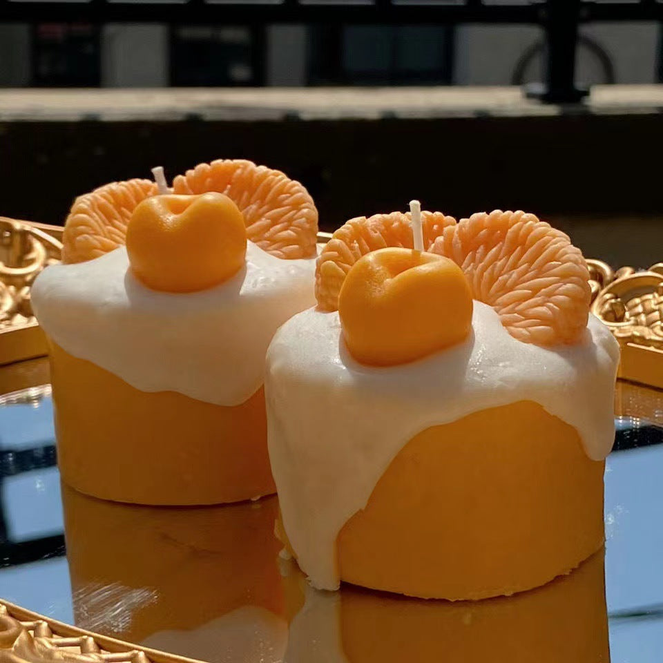 Bougies parfumées Cupcake à la crème de fruits orange
