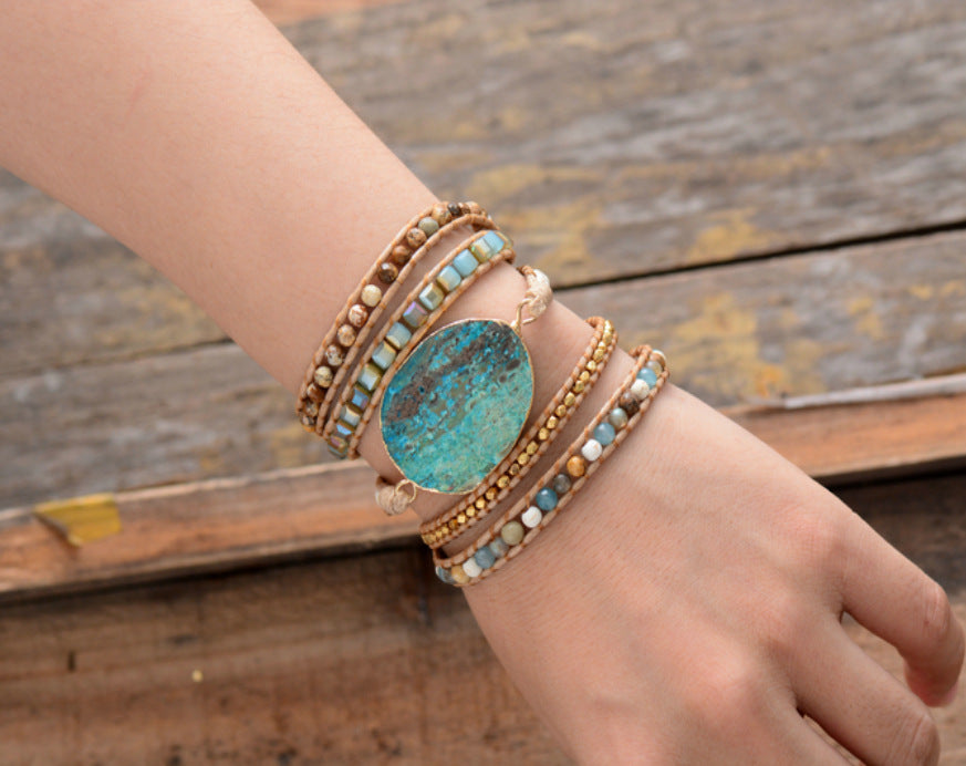bracelet multiple de pierres naturelles