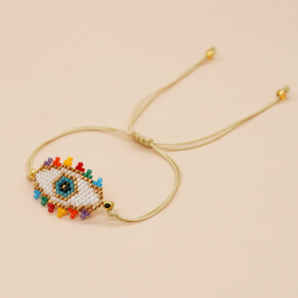 Bracelet de perles yeux du diable tissé à la main