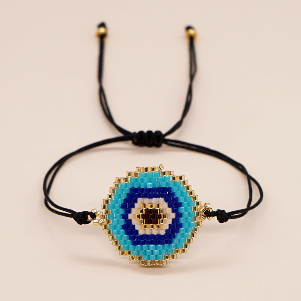 Bracelet de perles yeux du diable tissé à la main
