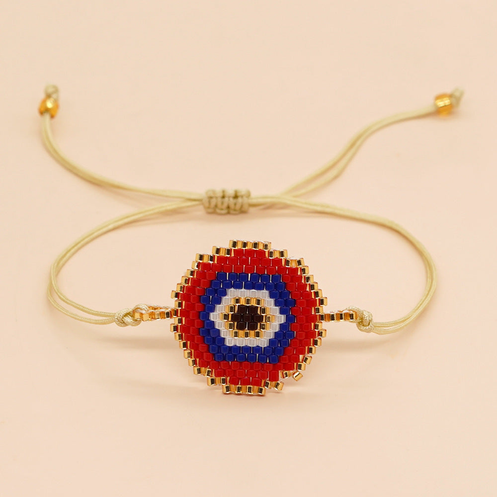 Bracelet de perles yeux du diable tissé à la main