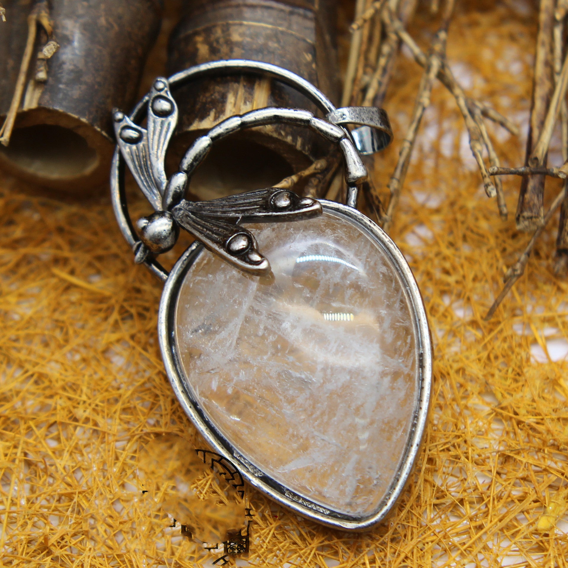 Nouveau pendentif en lapis-lazuli en forme de goutte d'eau rétro