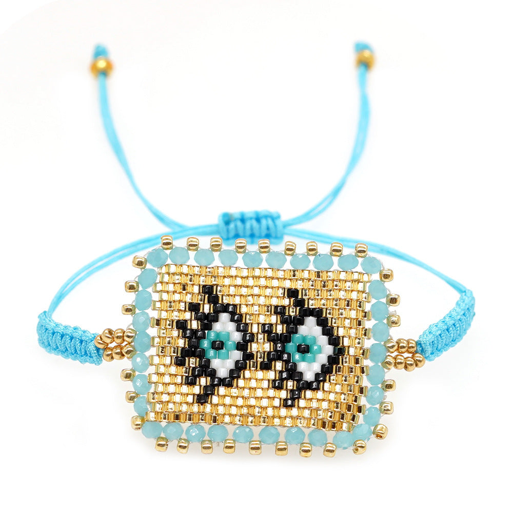 Bracelet de perles yeux du diable tissé à la main