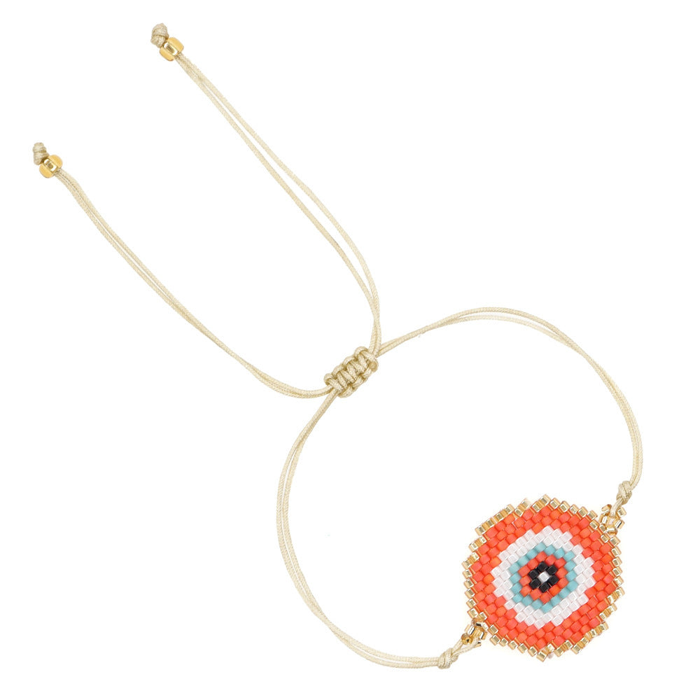 Bracelet de perles yeux du diable tissé à la main