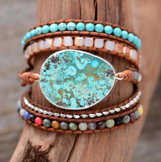 bracelet multiple de pierres naturelles