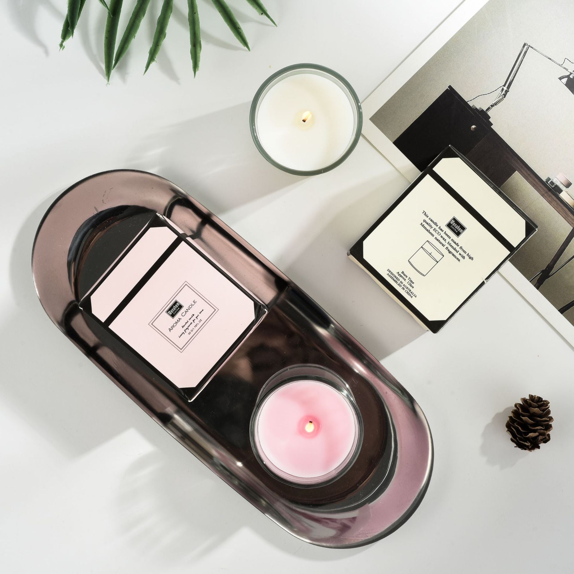 Bougies végétales en verre aromathérapie parfum romantique