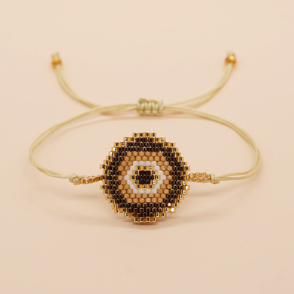 Bracelet de perles yeux du diable tissé à la main