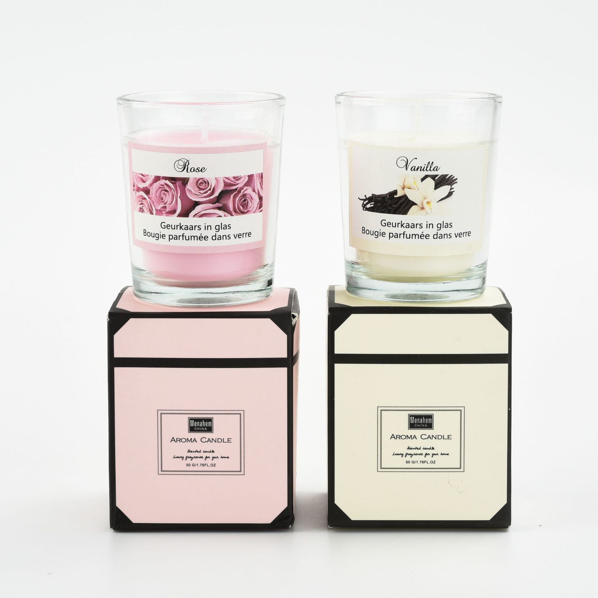 Bougies végétales en verre aromathérapie parfum romantique
