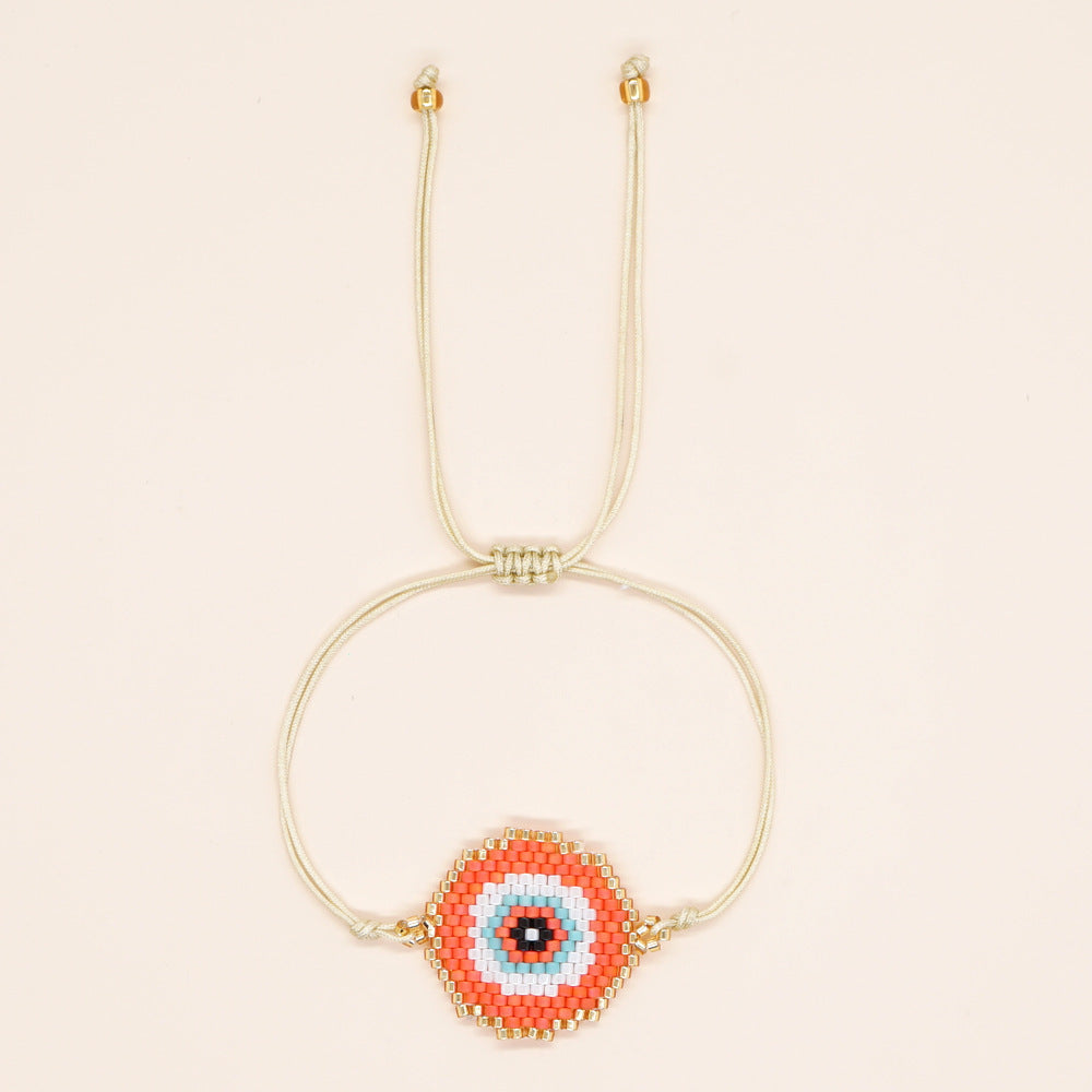 Bracelet de perles yeux du diable tissé à la main
