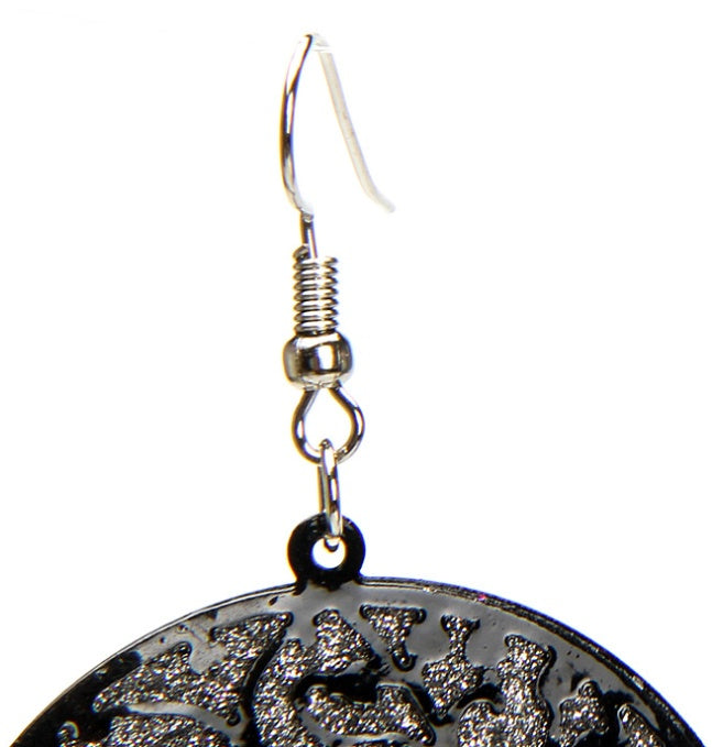 Boucle d'oreille arbre de vie sculptée