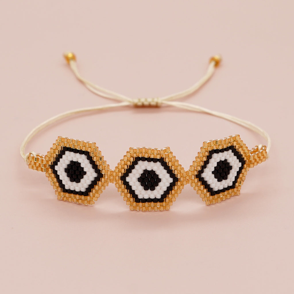 Bracelet de perles yeux du diable tissé à la main
