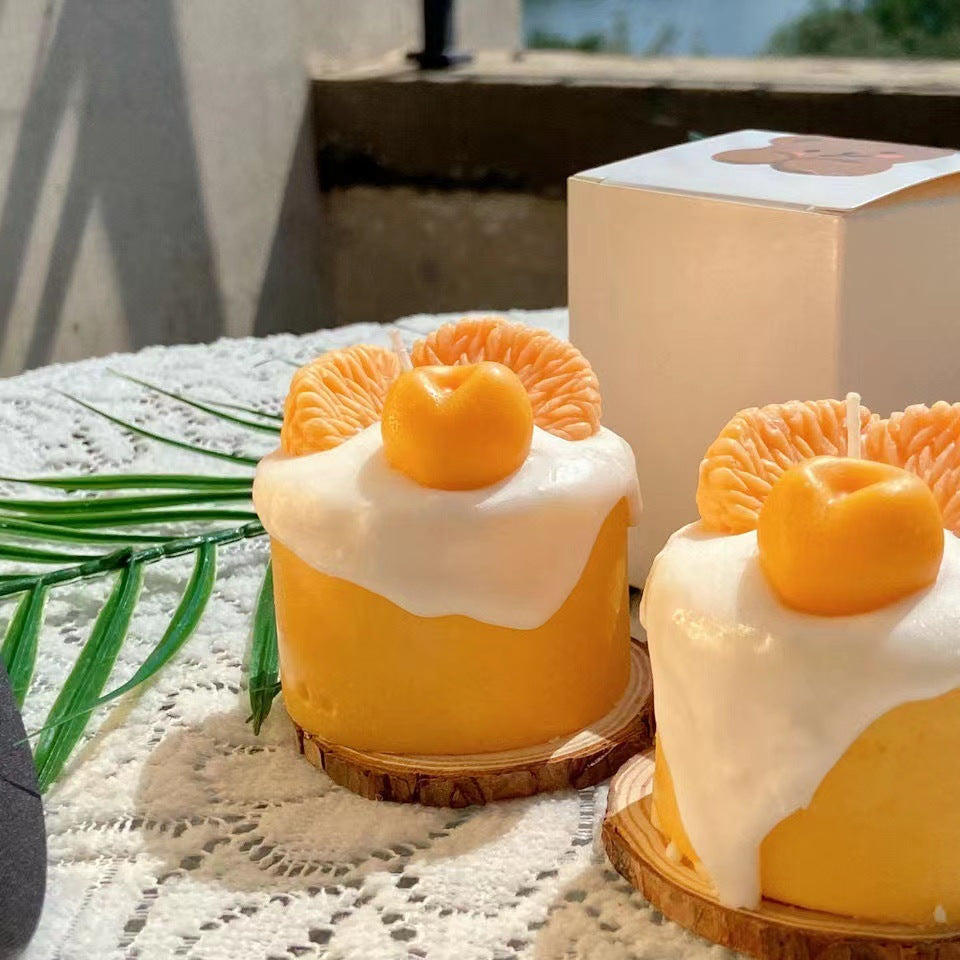 Bougies parfumées Cupcake à la crème de fruits orange