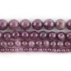 Perles rondes en pierre de lépidolite naturelle pour la fabrication de bijoux