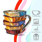 Tasse à café peinte forme livre