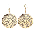 Boucle d'oreille arbre de vie sculptée