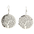 Boucle d'oreille arbre de vie sculptée