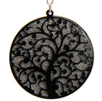 Boucle d'oreille arbre de vie sculptée