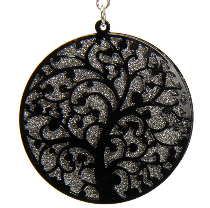 Boucle d'oreille arbre de vie sculptée