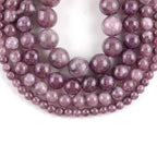 Perles rondes en pierre de lépidolite naturelle pour la fabrication de bijoux