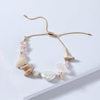 Bracelet original en perles d'eau douce et chaîne serpentine