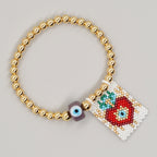 Bracelet de perles yeux du diable tissé à la main