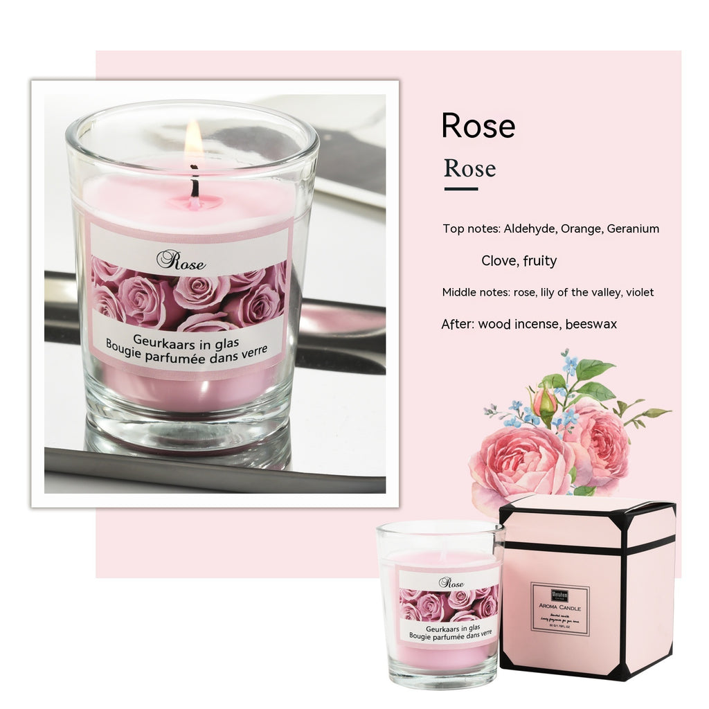 Bougies végétales en verre aromathérapie parfum romantique