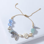 Bracelet original en perles d'eau douce et chaîne serpentine