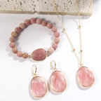 Ensemble de bijoux, collier, bracelet et boucles d'oreilles en pierre naturelle