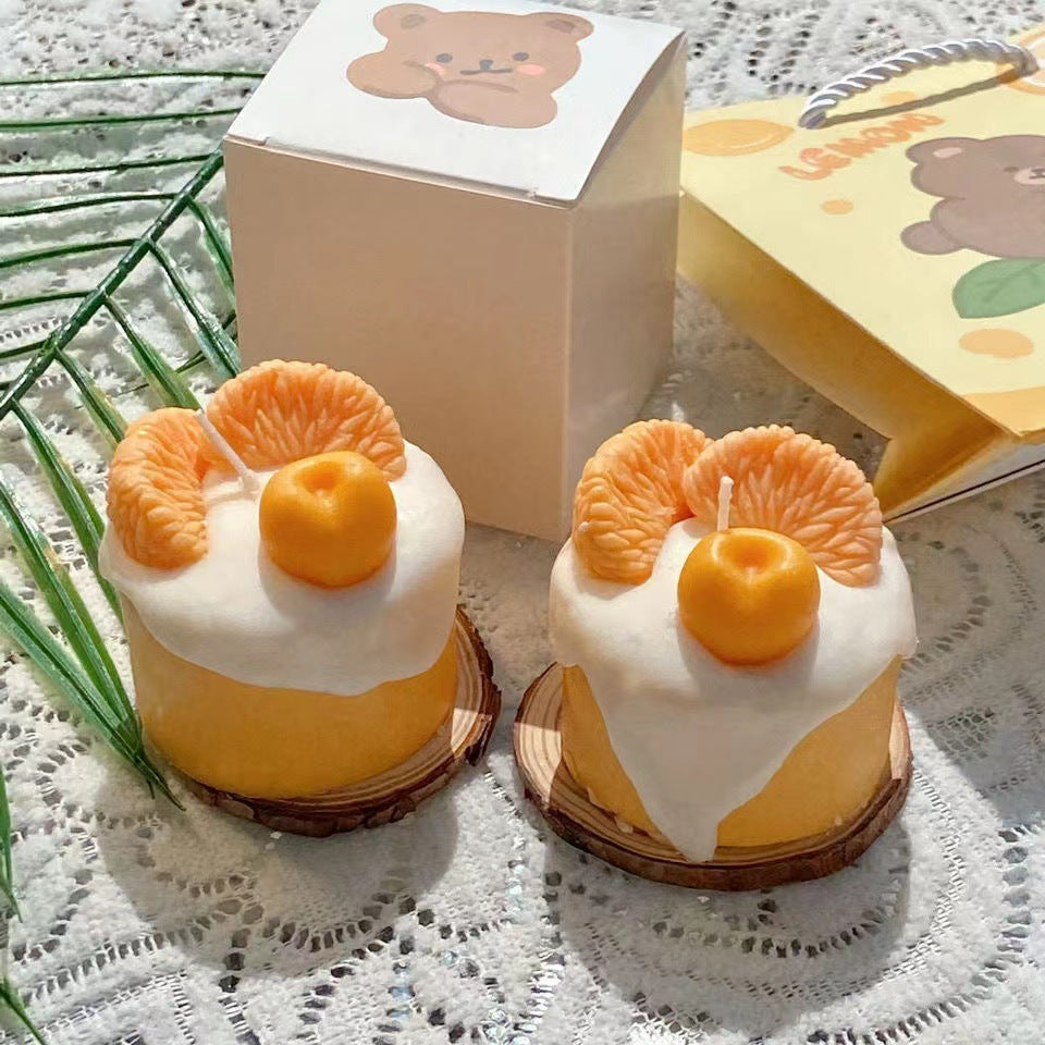 Bougies parfumées Cupcake à la crème de fruits orange