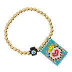 Bracelet de perles yeux du diable tissé à la main