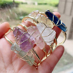Bracelet en cristal brut doré pierre brute