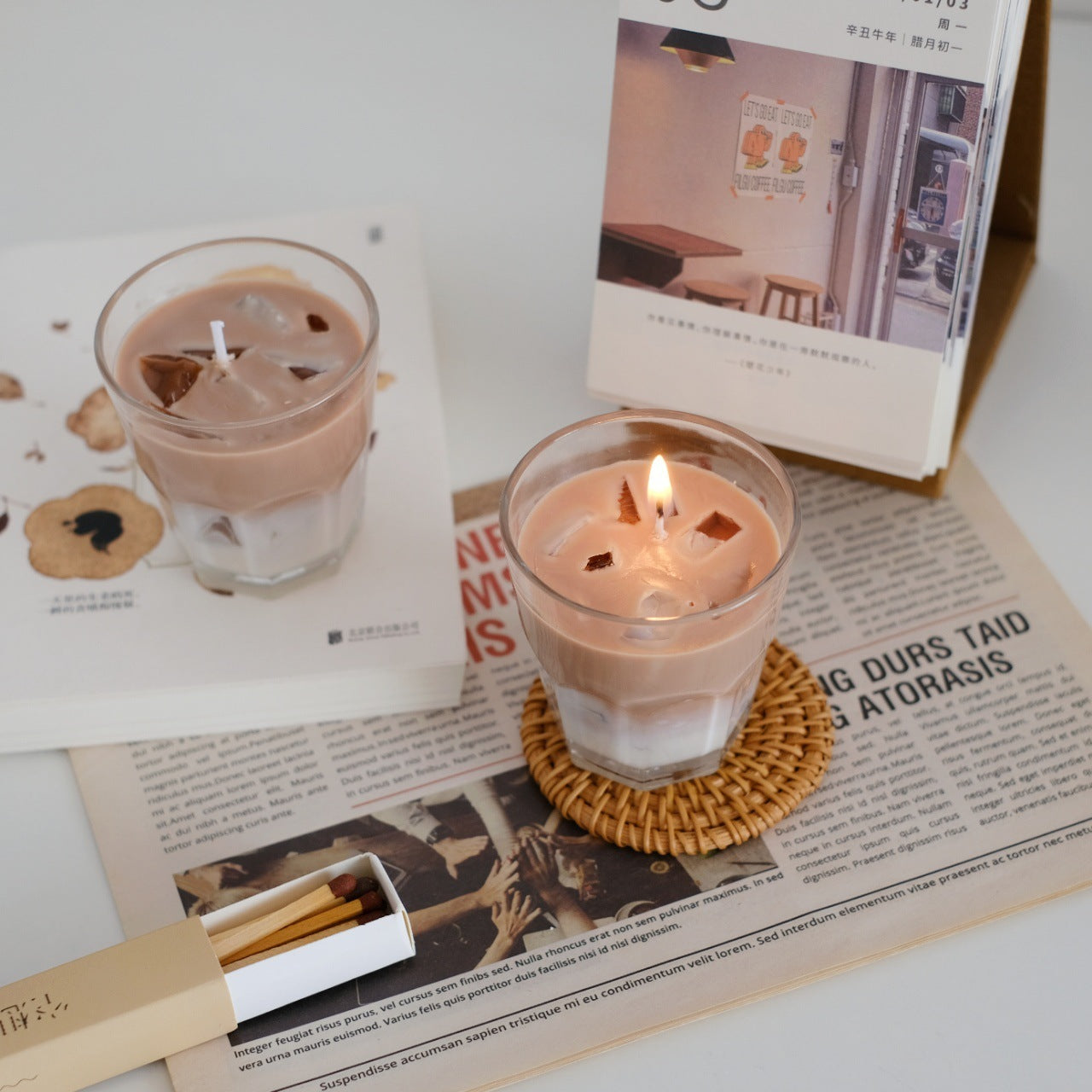 Bougies à café faites à la main, cadeaux créatifs pour anniversaires, décorations de chambre pour femmes